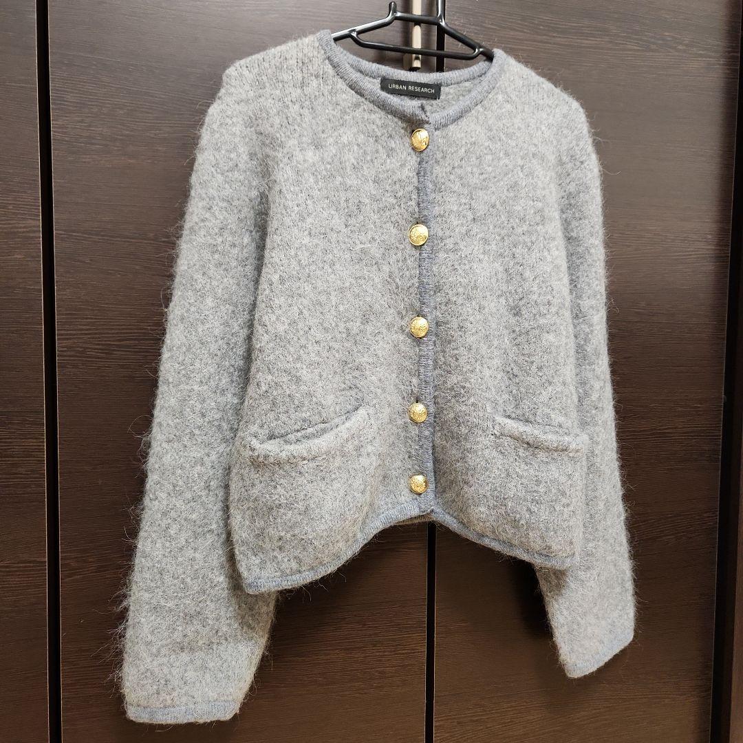 早い者勝ち【美品】アーバンリサーチ アルパカシャギーGOLDボタンカーディガン