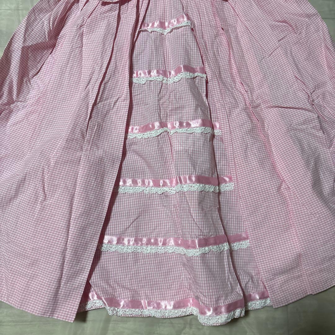 Emily temple cuteピンクチェックワンピース+バッグ+ネックレス
