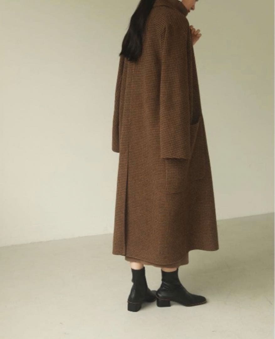 TODAYFUL トゥデイフル オーバーチェックコート 38 ブラウン ロング