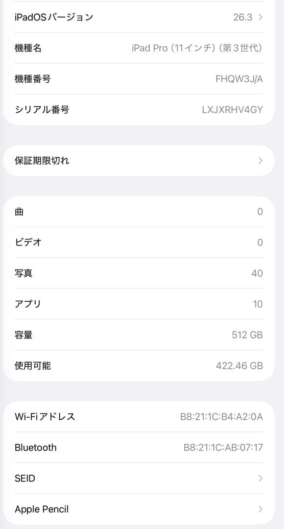 iPadPro11インチ(第3世代)512GB +ApplePencil+その他
