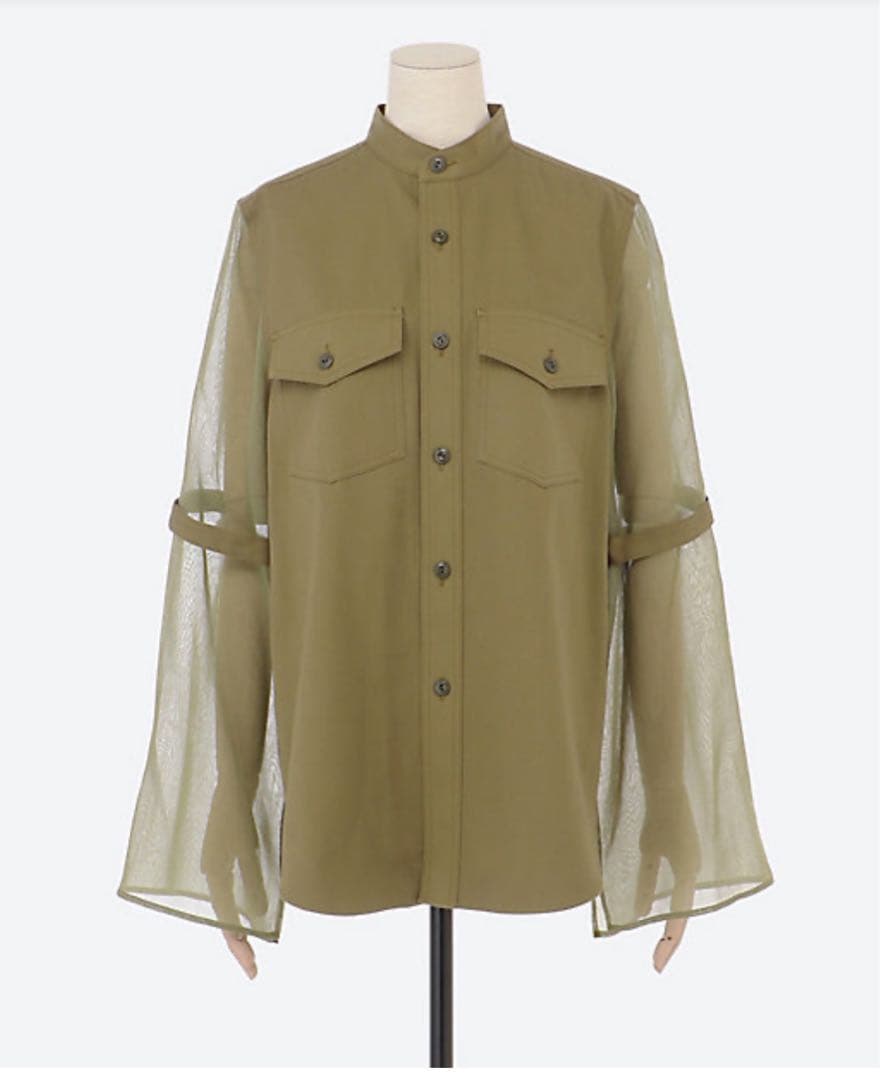 HYKE美品⭐️ハイクミリタリーシアースリーブシャツジャケットブルゾンコットン