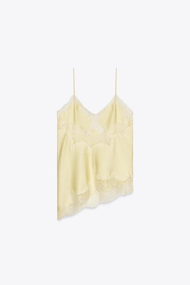 ZARA　ZW COLLECTION レーストリムキャミソールトップス