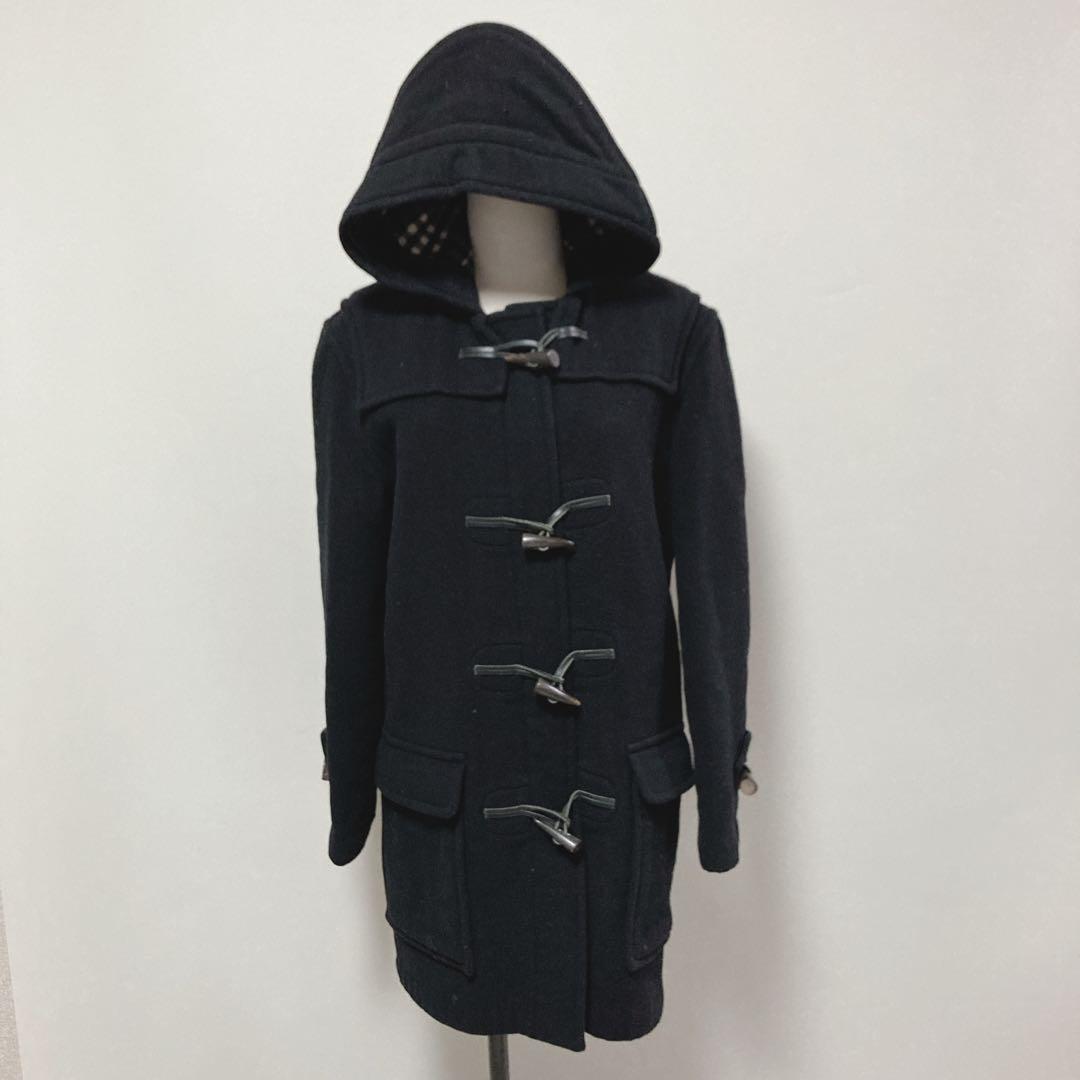 【希少美品】バーバリーロンドン　ロングダッフル　ブラックチェック　イングランド製