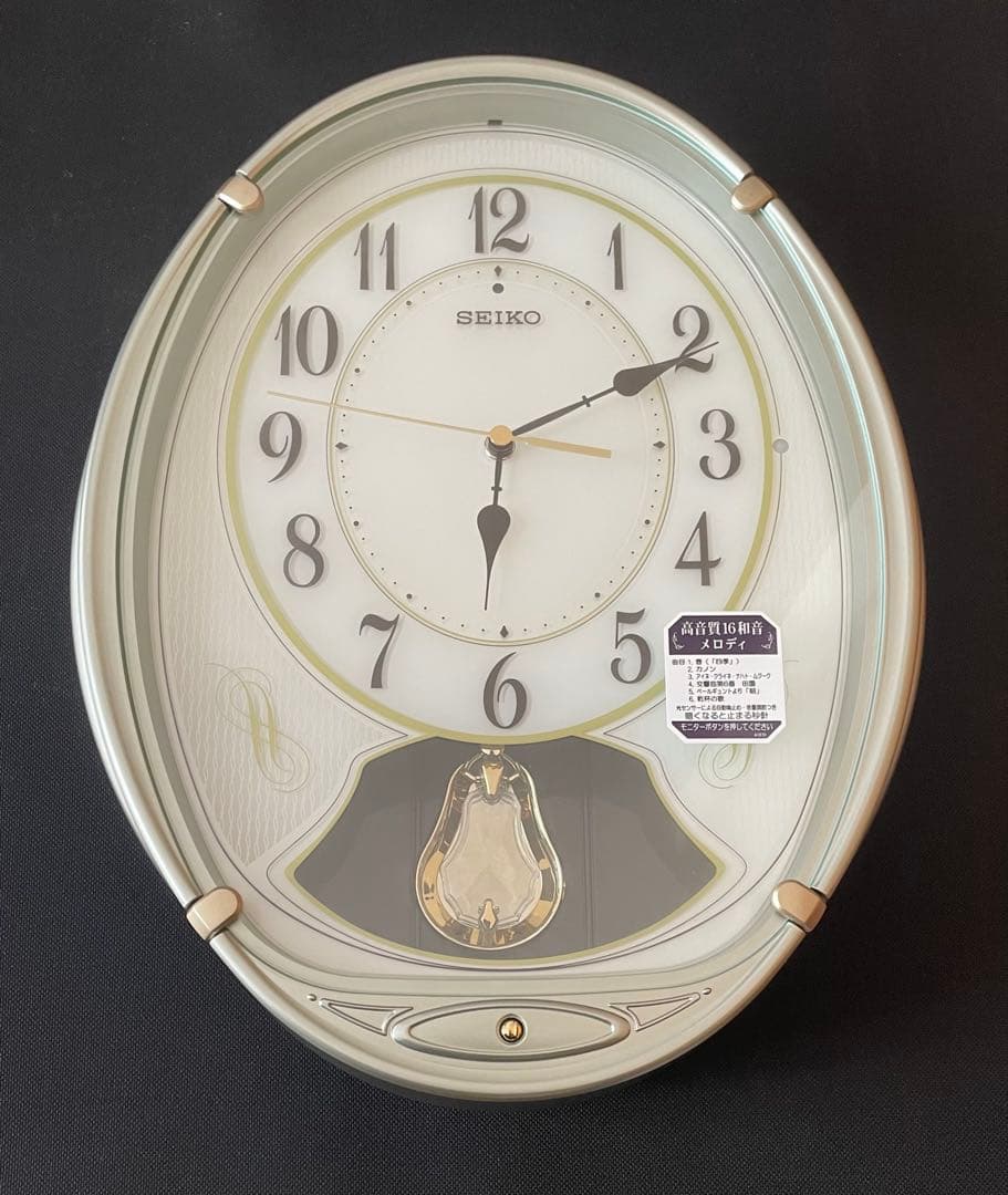 ★外箱なし未使用品★SEIKO 電波掛時計　AM807M 電波クロック　16和音