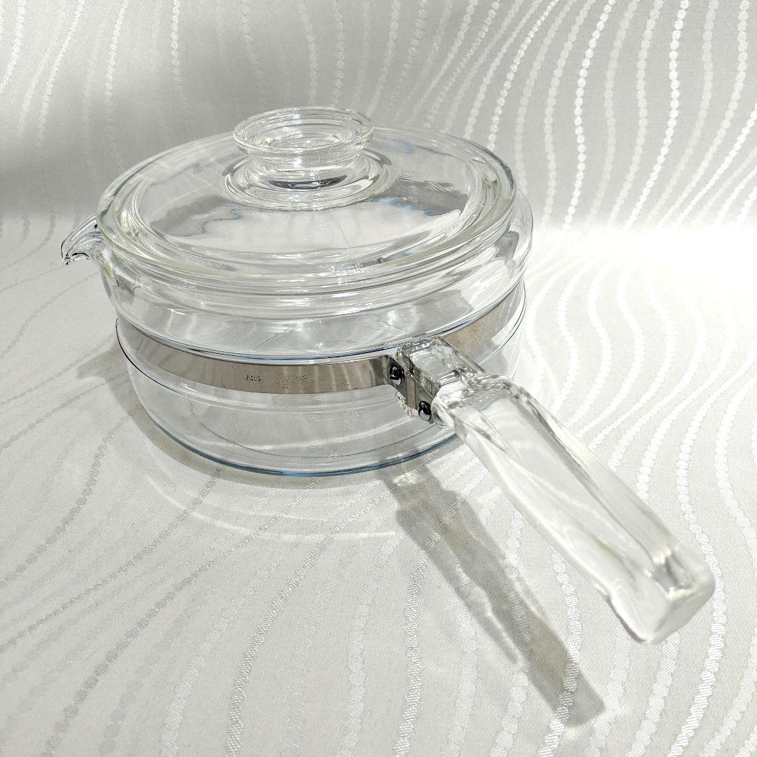 【未使用】オールドパイレックスPYREX　片手鍋　18cm　耐熱ガラス