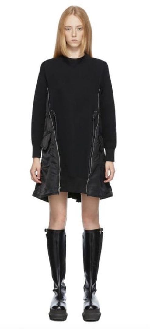 美品 sacai Sponge Sweat Nylon Twill Dress