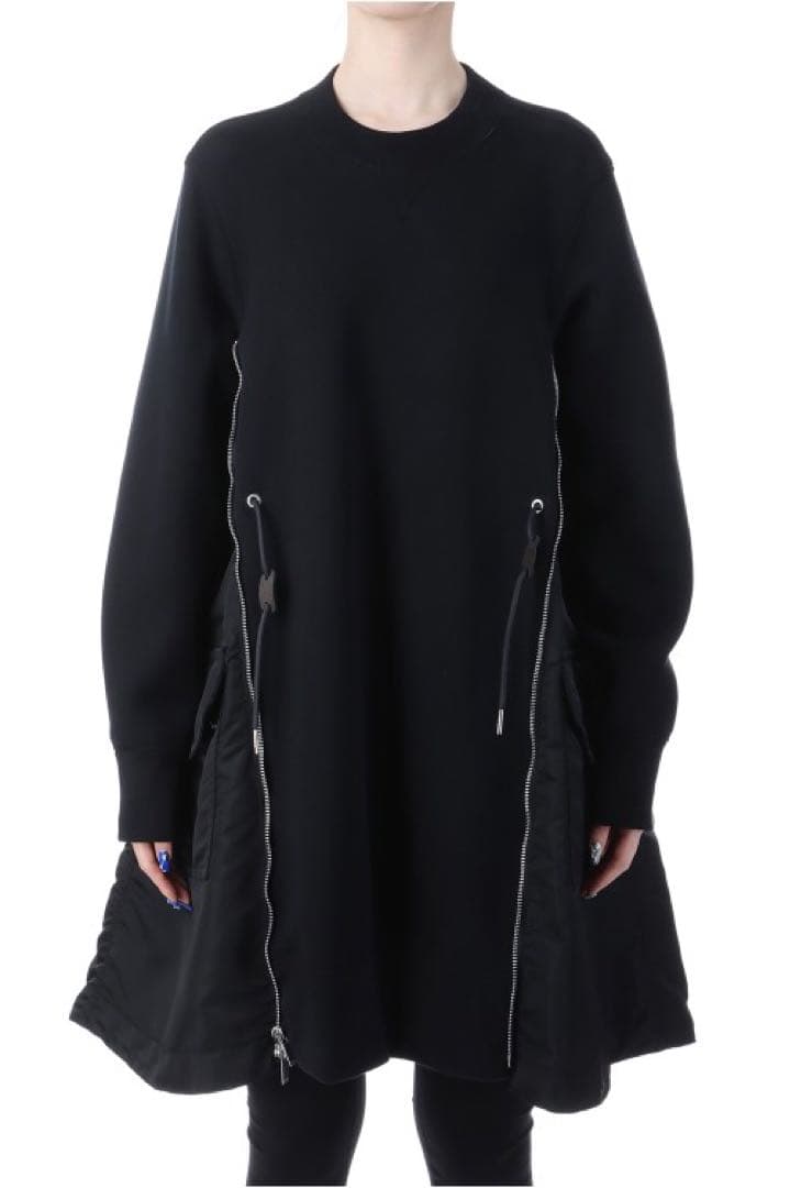 美品 sacai Sponge Sweat Nylon Twill Dress