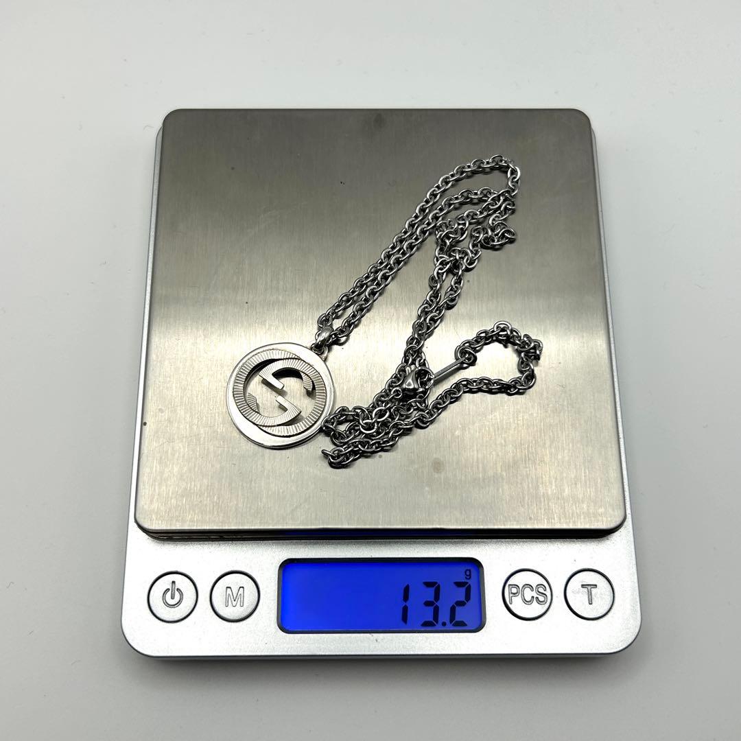 グッチ　インターロッキングG ギョーシェ　ネックレス　シルバー　チェーン社外品