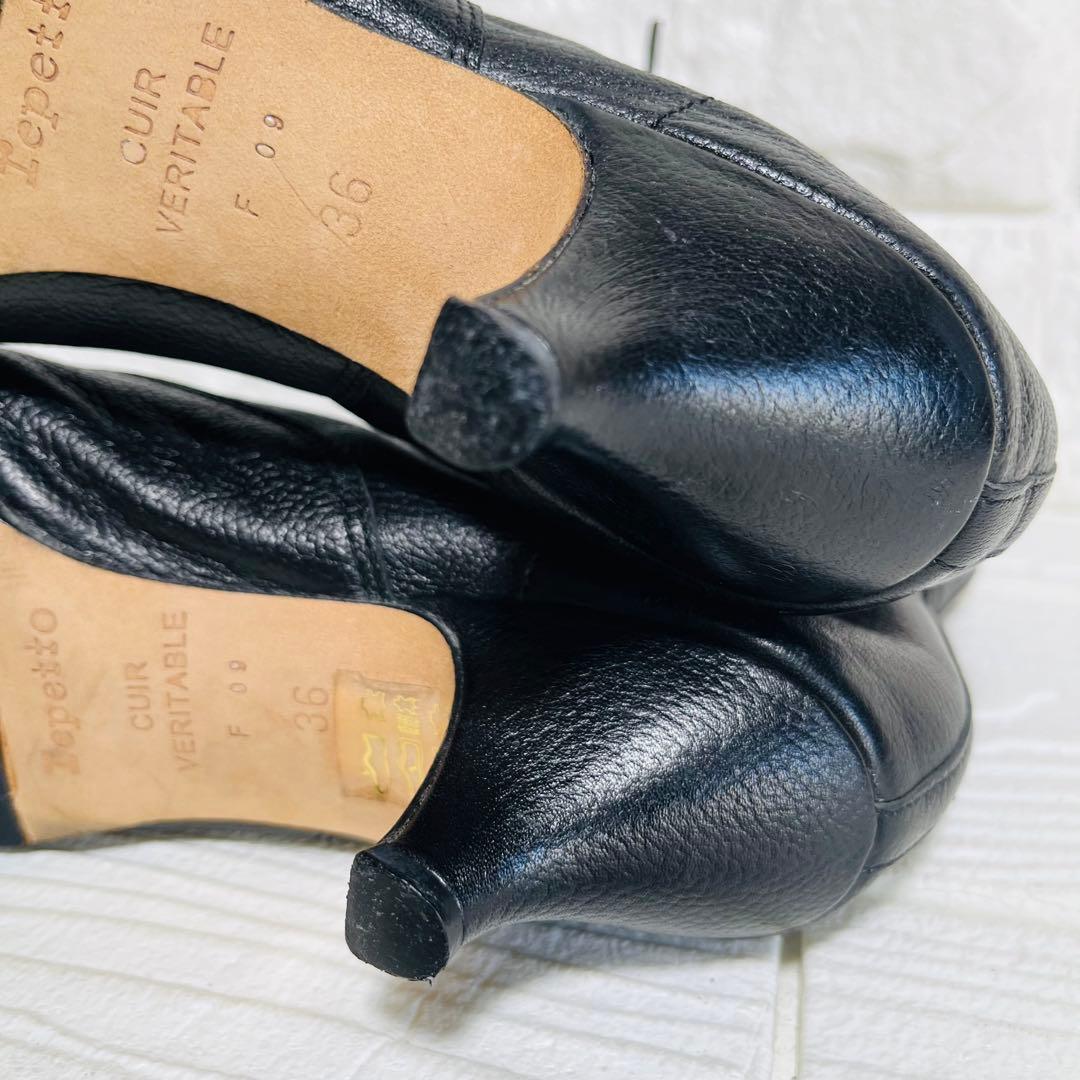 repetto レペット レースアップショートブーツ 黒 36 本革 23cm