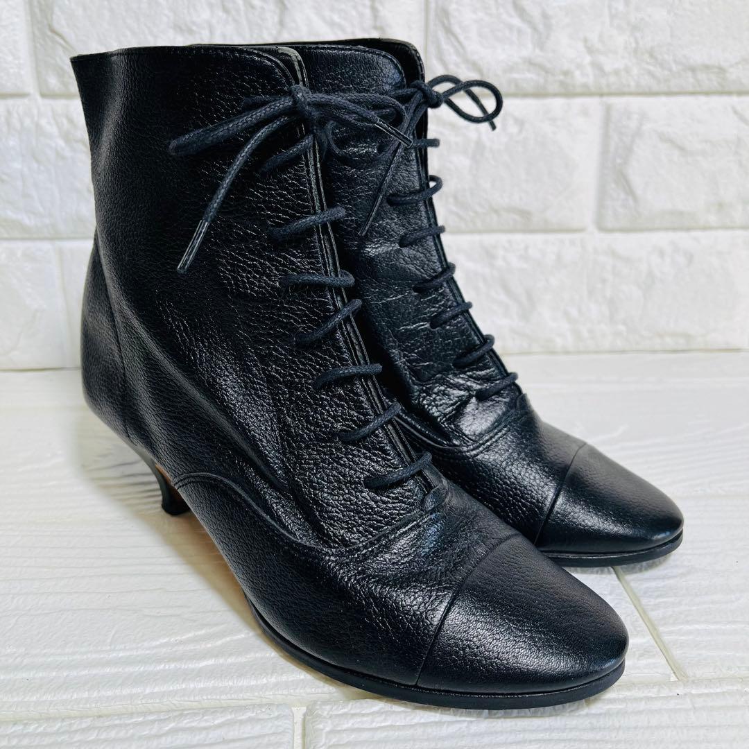 repetto レペット レースアップショートブーツ 黒 36 本革 23cm