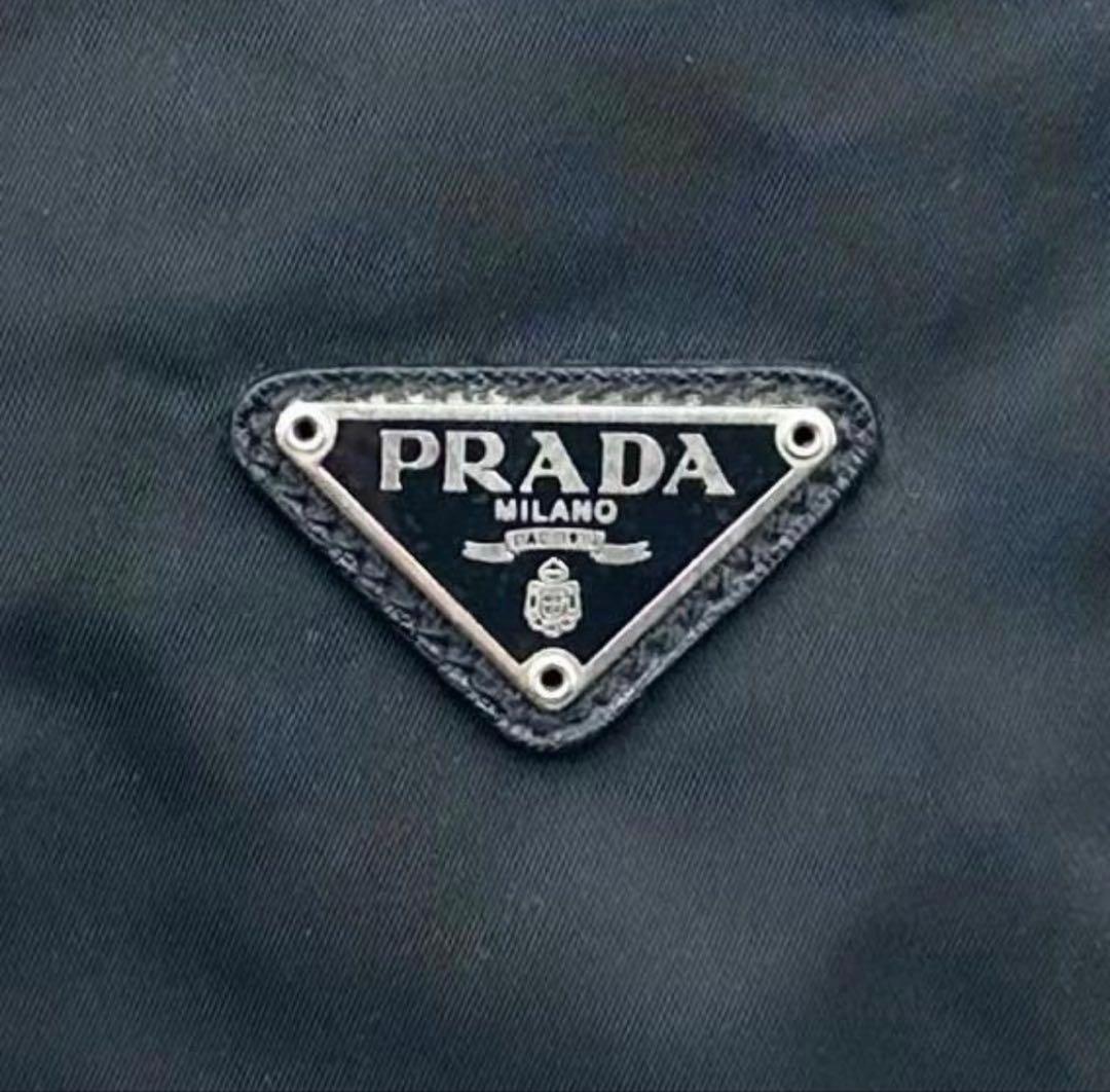 た PRADA 大容量 ボストンバッグ 2way ブラック 三角ロゴ