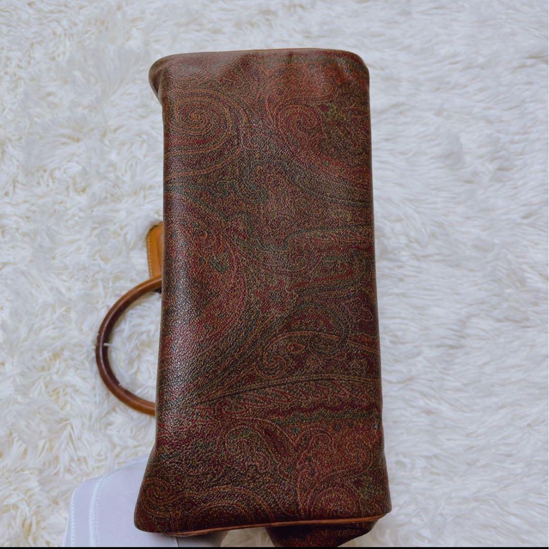 ✨美品【ETRO エトロ】ミニボストンバッグ/ペイズリー/PVC/レザー/旅行