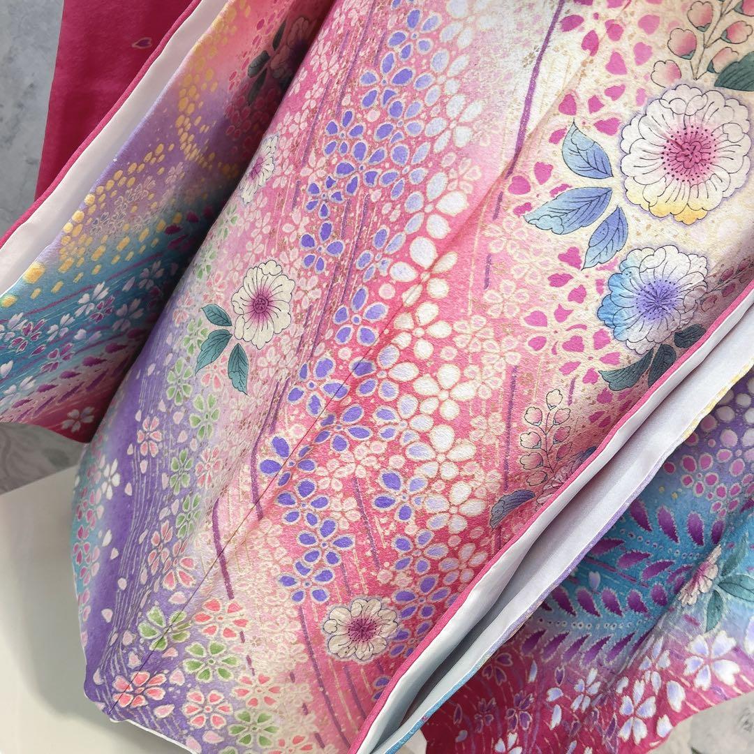 振袖　フルセット　辻が花　本加工　さが美　ピンク　可愛い　華やか　m3