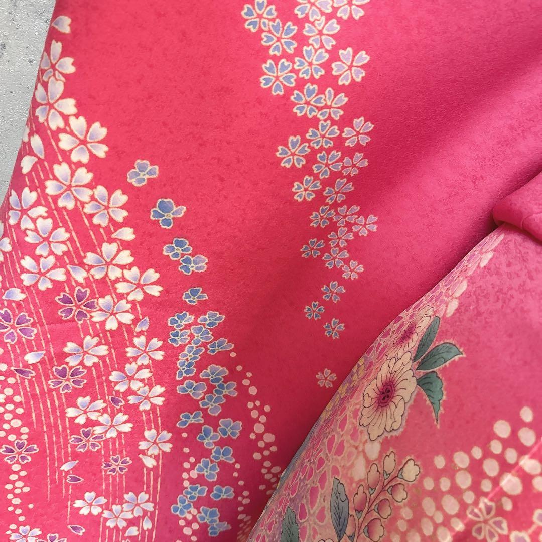 振袖　フルセット　辻が花　本加工　さが美　ピンク　可愛い　華やか　m3