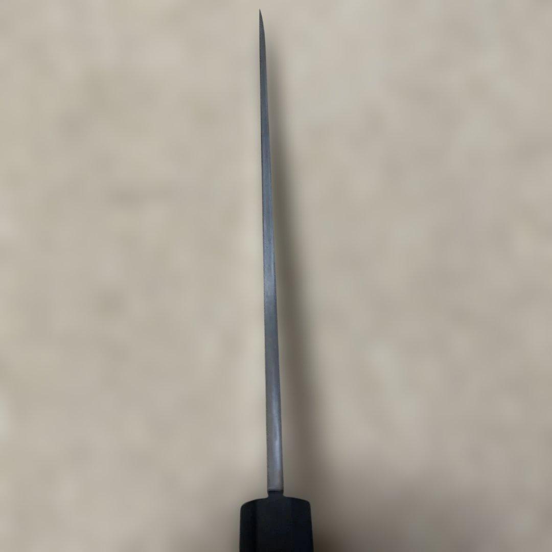土日特売❗️和包丁　先丸包丁　黒水牛銀三本巻黒檀柄