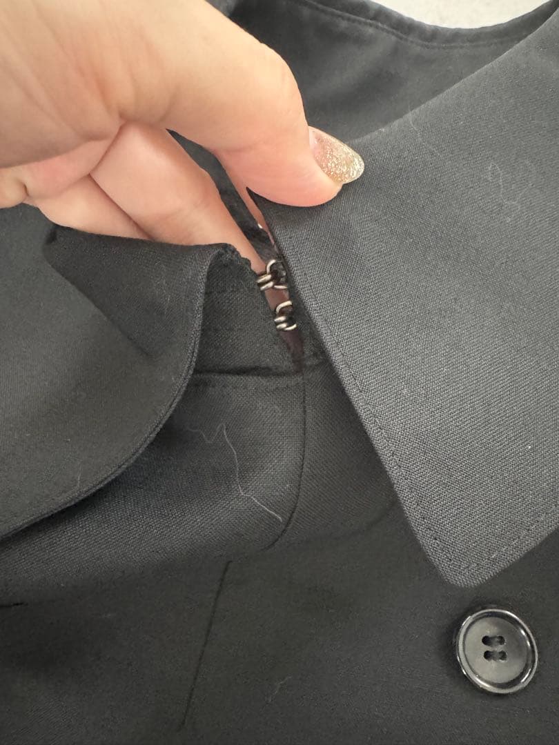 ブラックトレンチコート ダブルブレスト