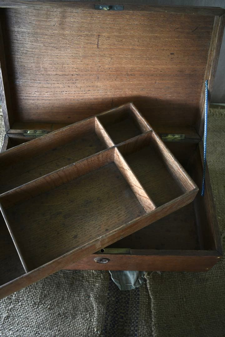 French vintage 木箱　ソーイングボックス　古道具　ブロカント