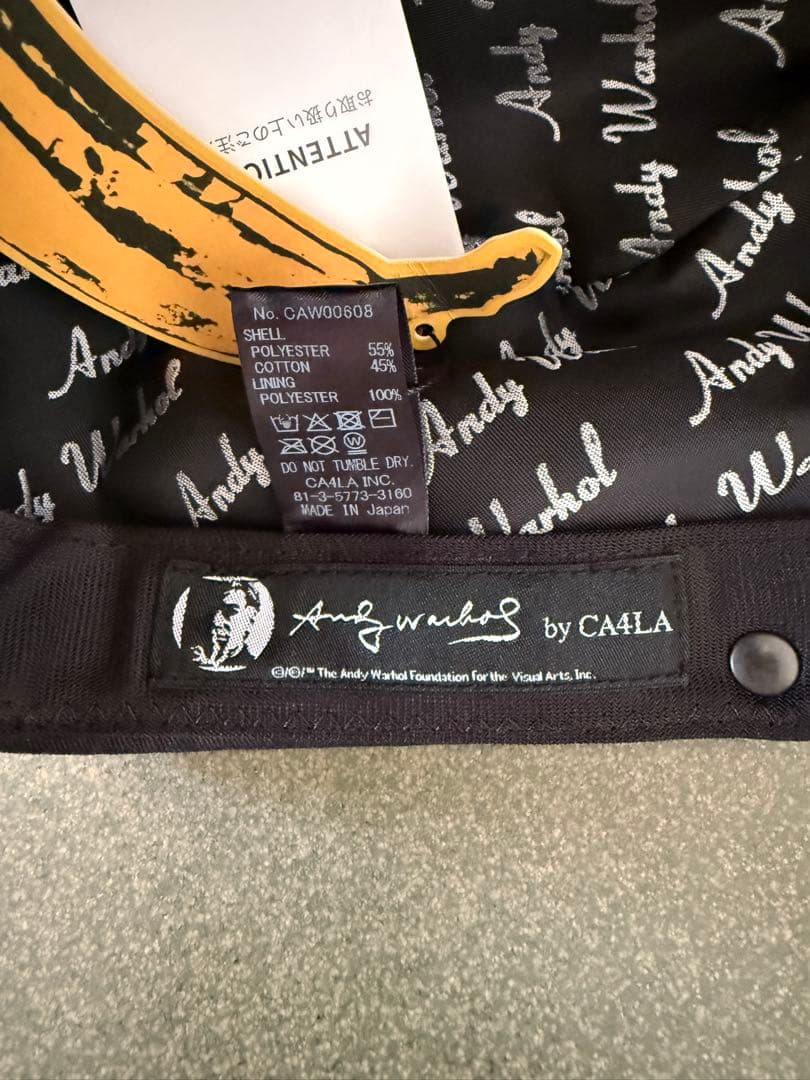 CA4LA loves Andy Warhol人気黒のワークキャップ刺繍デザイン