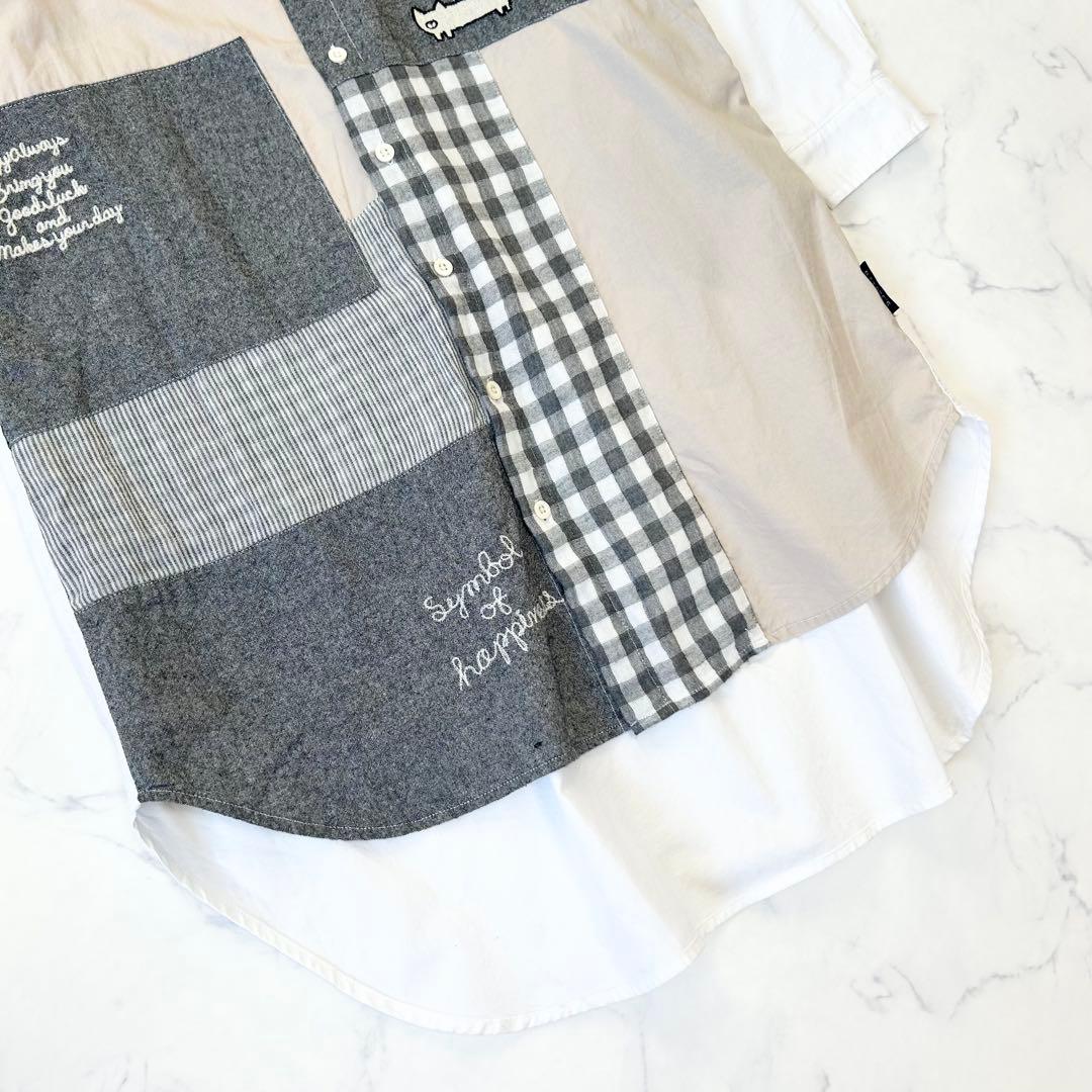 【新品】drug store's ドラッグストアーズパッチワークシャツワンピース