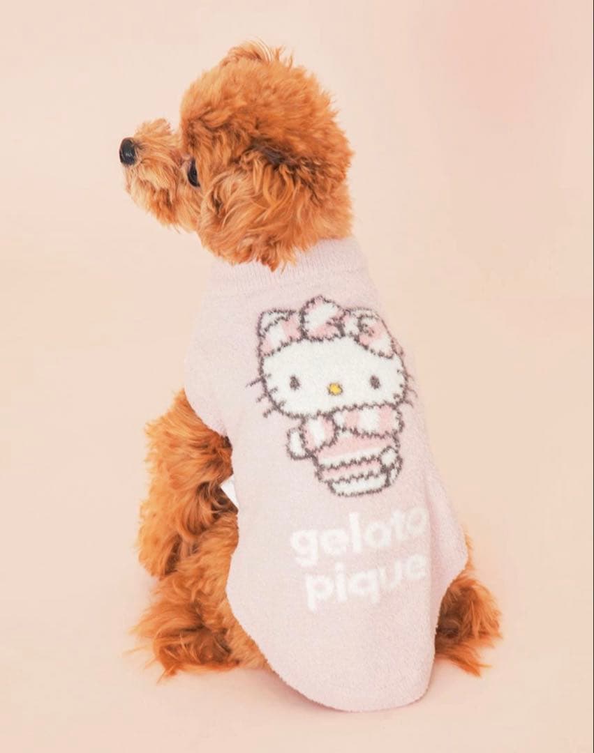 サンリオハウス ジェラピケコラボ 犬猫服 L サイズ ハローキティ ピンク