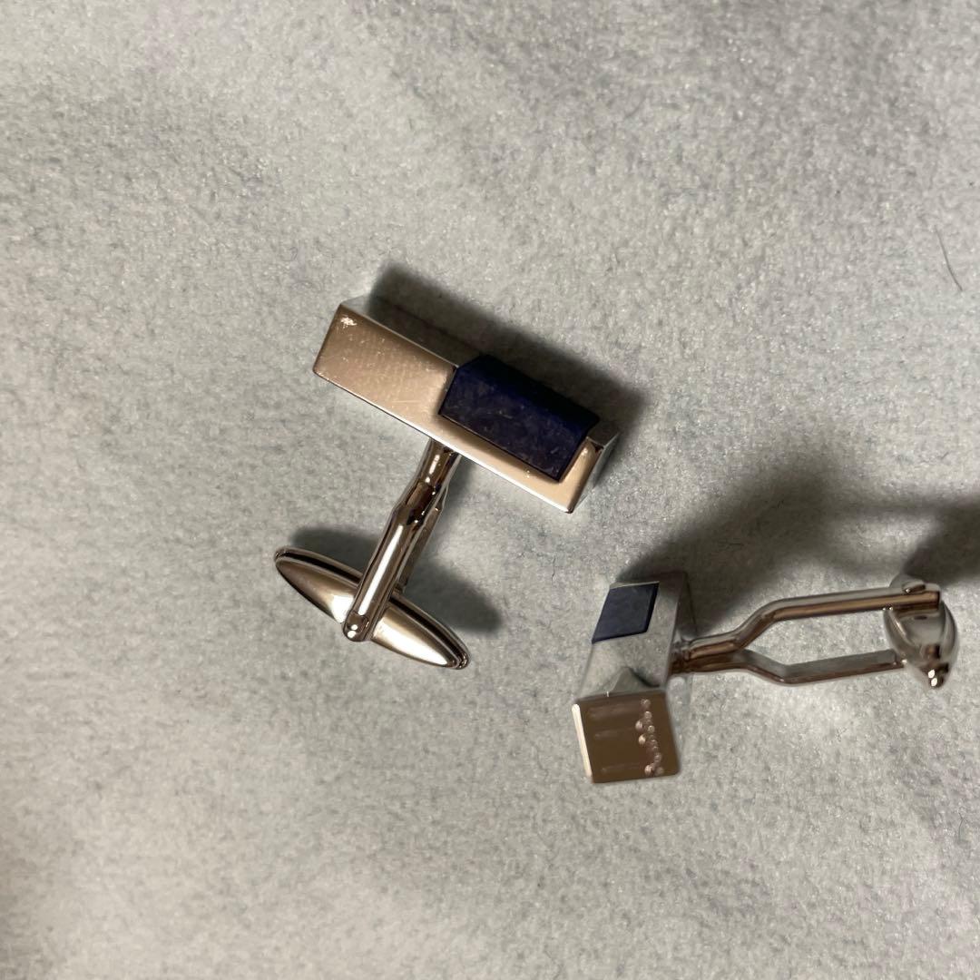 Dunhill 四角形カフリンクス 青色
