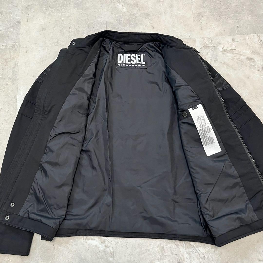 美品 DIESEL ライダースジャケット Dロゴワッペン L ブラック