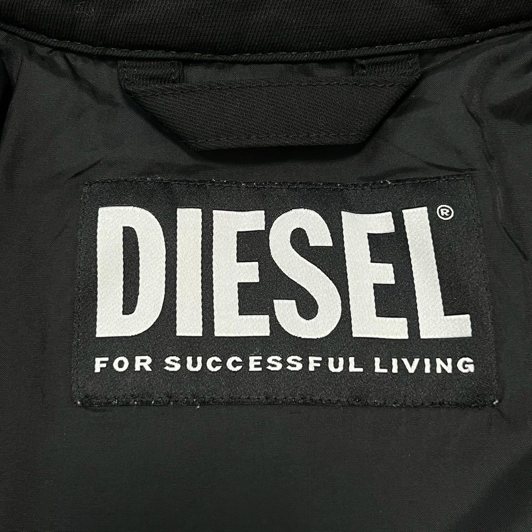 美品 DIESEL ライダースジャケット Dロゴワッペン L ブラック