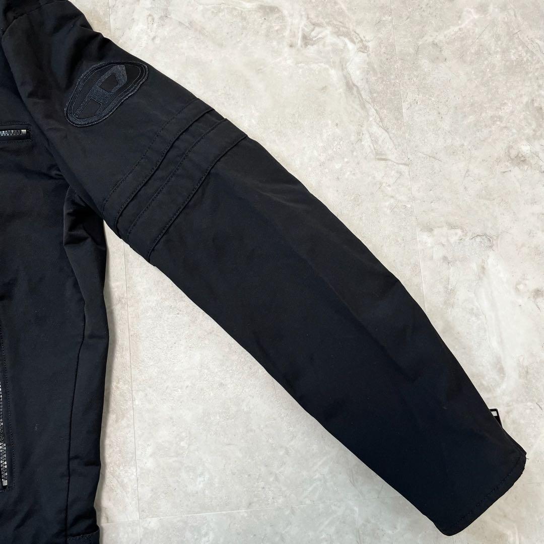美品 DIESEL ライダースジャケット Dロゴワッペン L ブラック