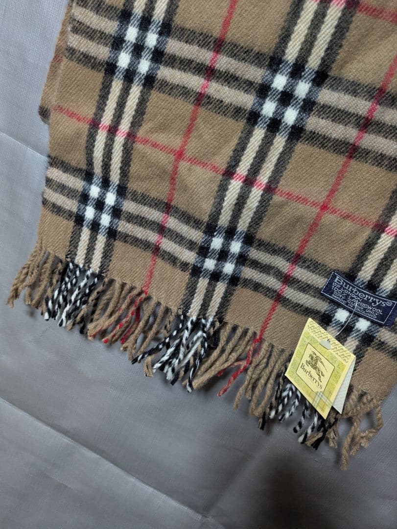 未使用 Burberry ラムウールマフラー 英国製 ノバチェックヴィンテージ