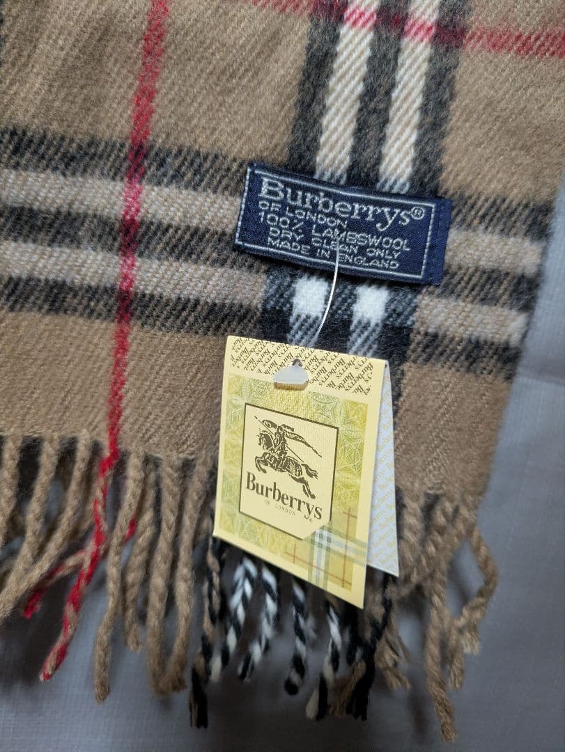 未使用 Burberry ラムウールマフラー 英国製 ノバチェックヴィンテージ