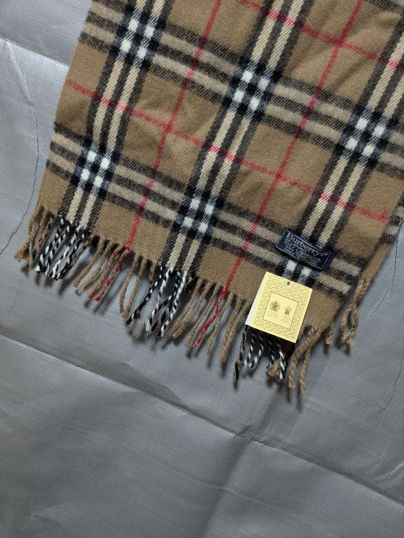 未使用 Burberry ラムウールマフラー 英国製 ノバチェックヴィンテージ