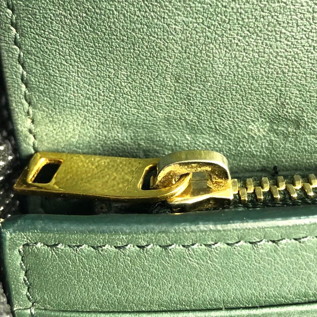 サンローラン 長財布 フラップウォレット ダークグリーン YSL カサンドラ