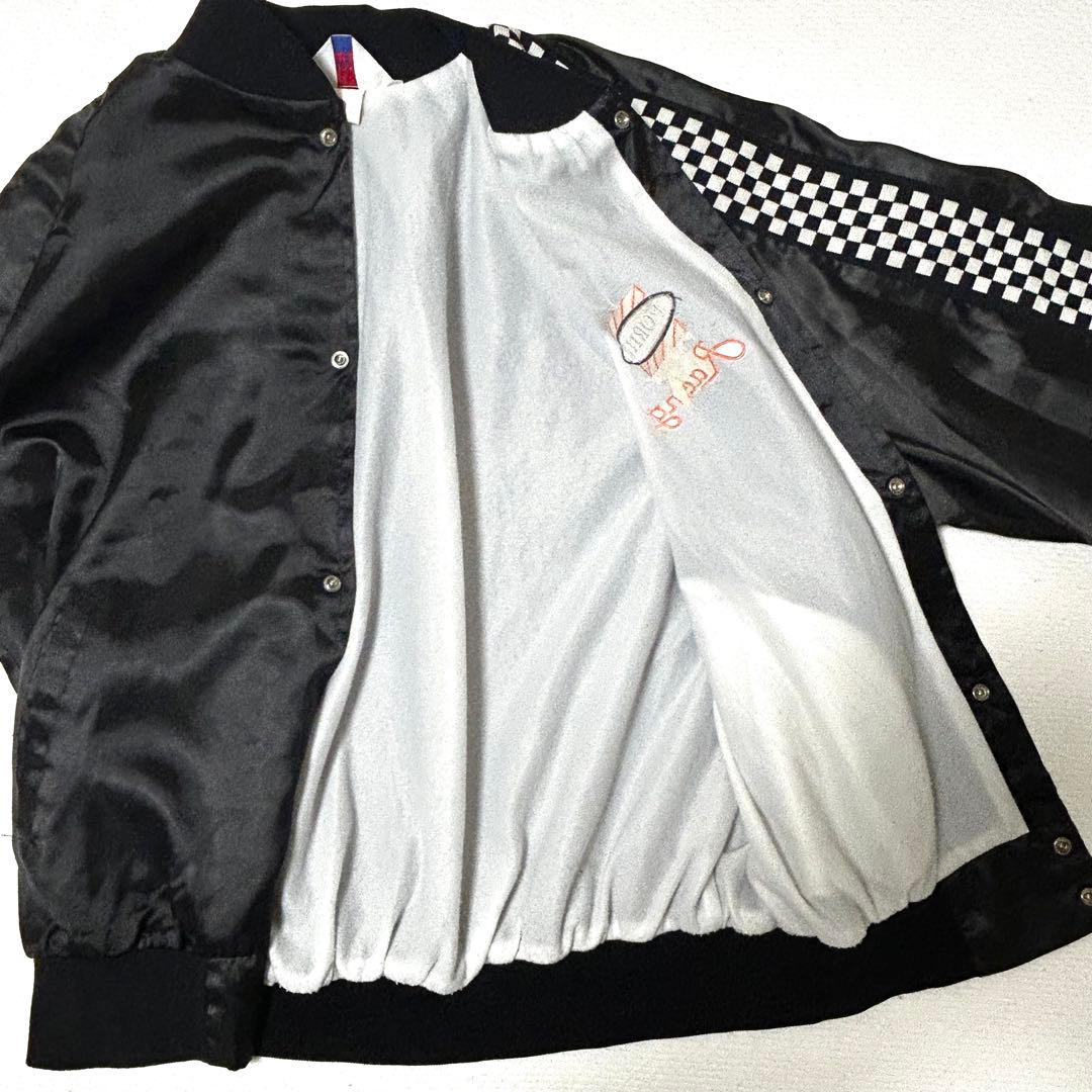 80s 90s ビンテージ　アメリカ製　ナイロン　スタジャン　チェッカーフラッグ