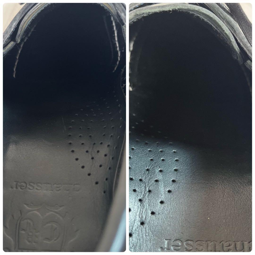 【未使用級】chausser/ショセ　コードバン デッキシューズ　黒　24ss