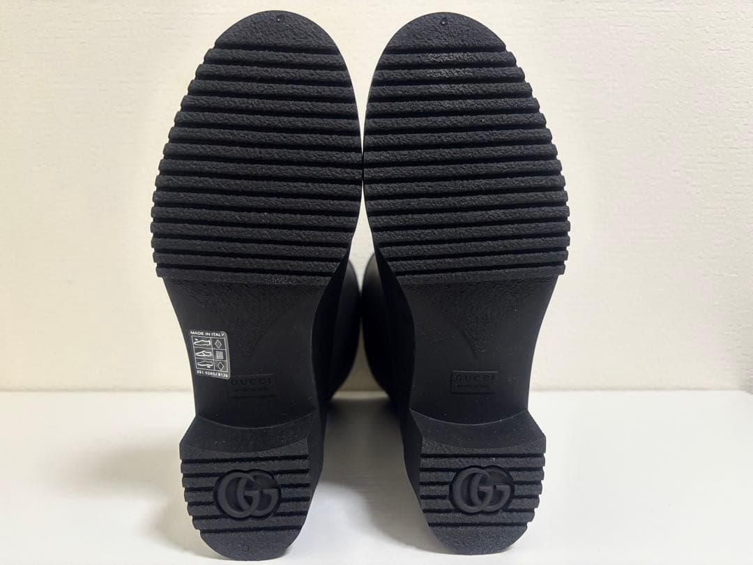 未使用 GUCCI ブラック GGマーモント ラバーレインブーツ
