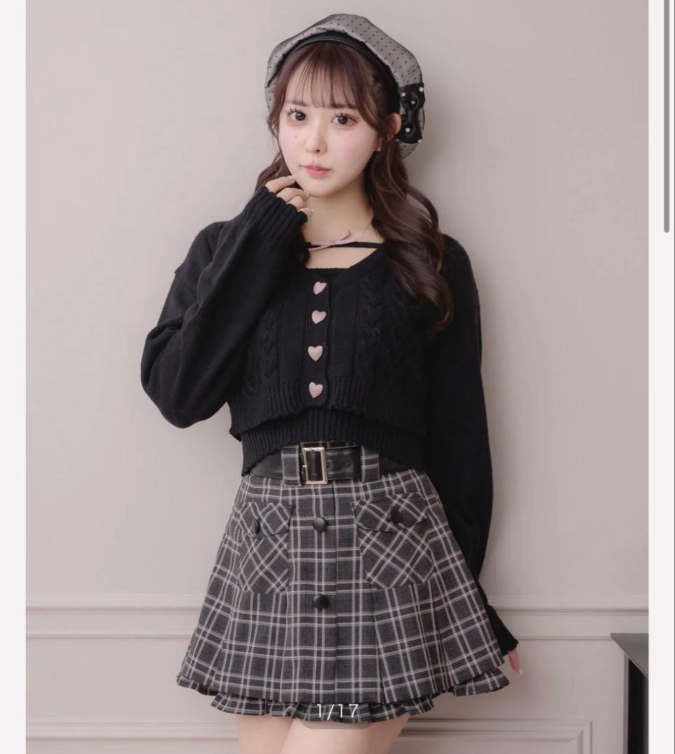 ❤︎お値下げ可！完売品！pium ケーブルカーディガン×キャミセット　ブラック❤︎