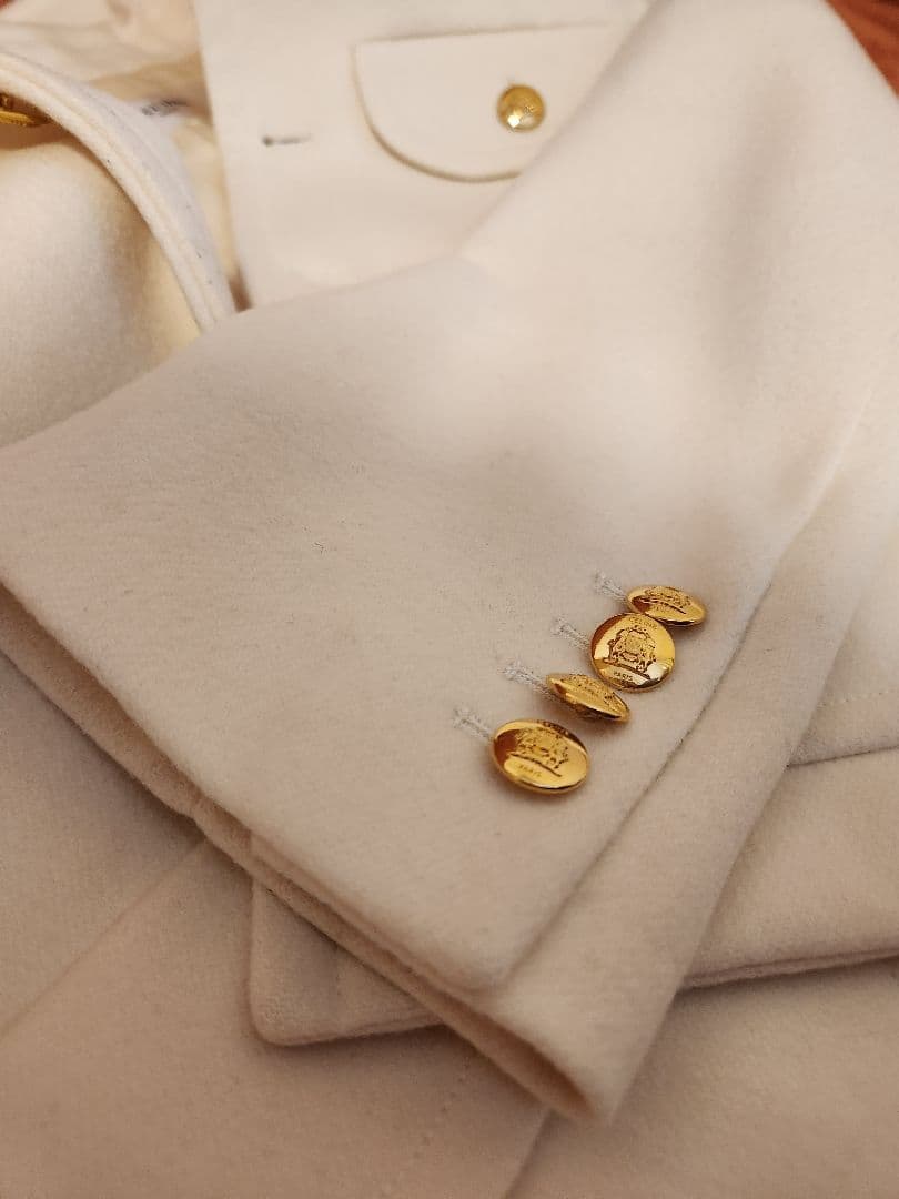 CELINE ホワイトジャケット ゴールドボタン