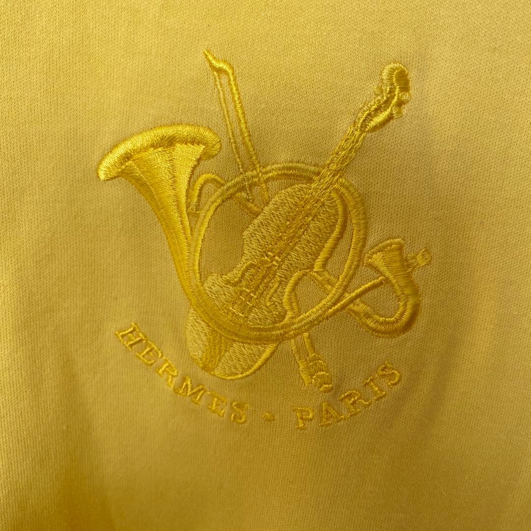 エルメス　tシャツ Lサイズ　黄色　刺繍　楽器　バイオリン　希少