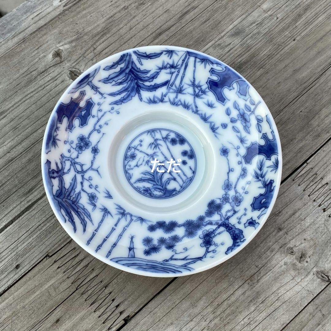 中国茶器 景徳鎮 松梅竹大蓋碗 茶杯 煎茶器 未使用品