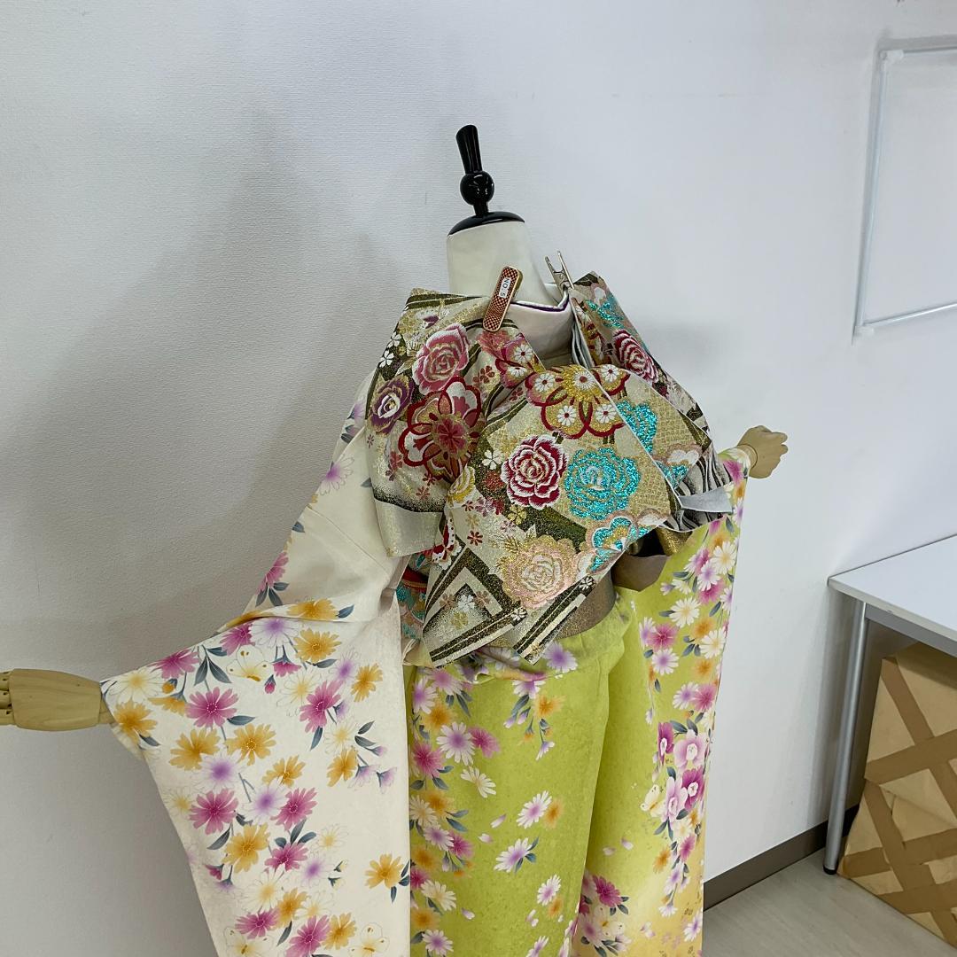 あしゅたん　振袖 Mサイズ 白×イエロー