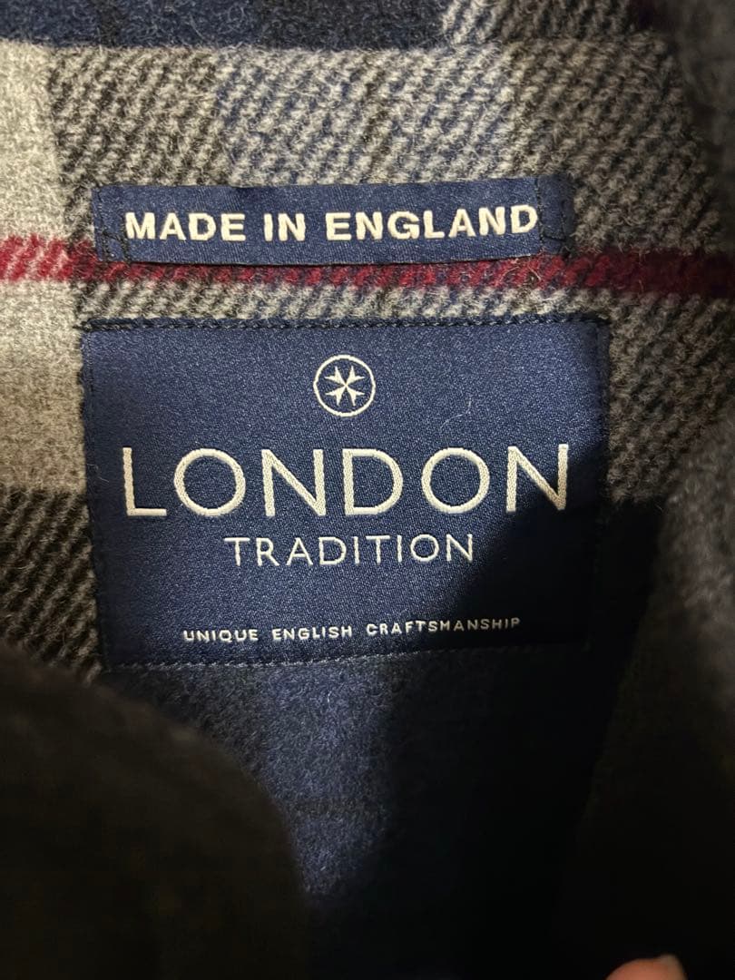 LONDON TRADITION ブラックダッフルコート 38