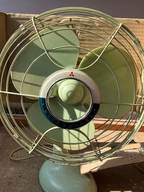 ヴィンテージ昭和家電／三菱扇風機／箱付／指定場所での引き取り限定