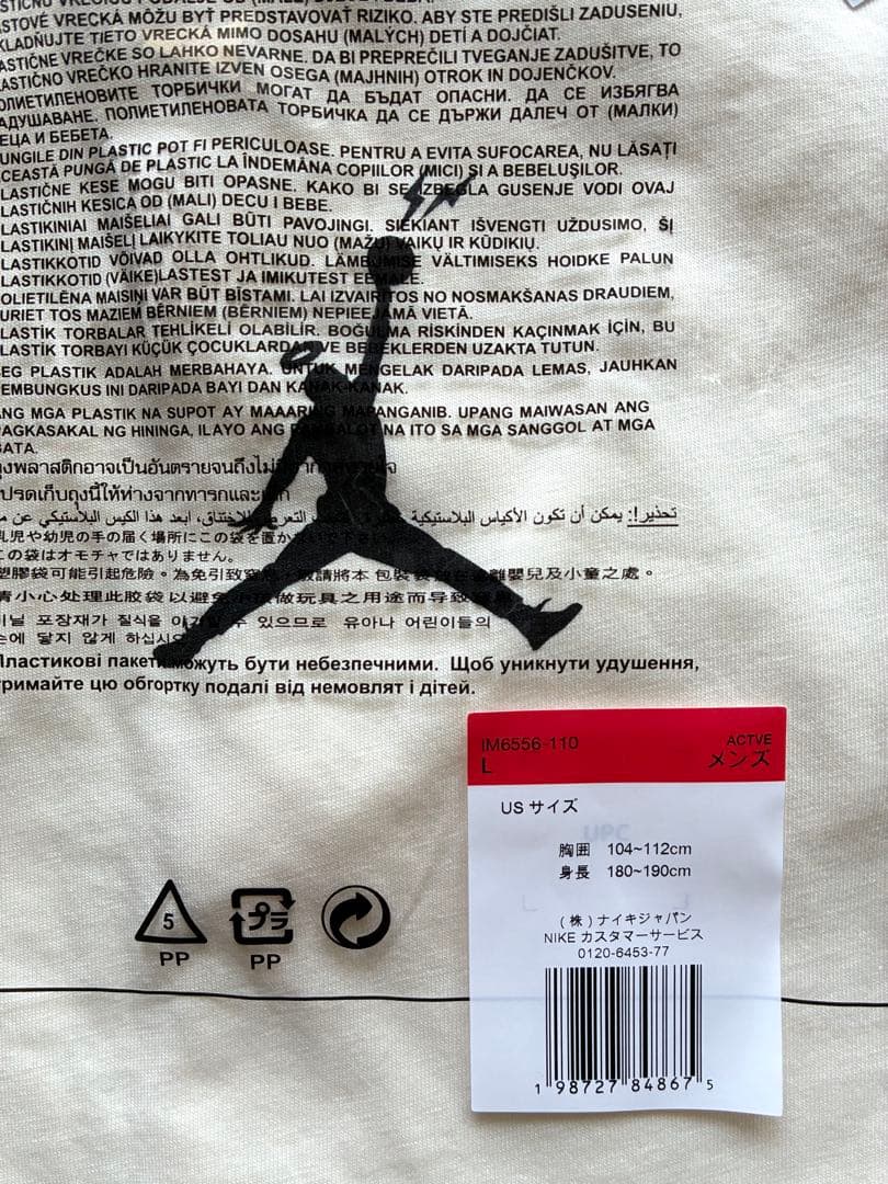 Nike エアジョーダン フラグメント ユニオン Tシャツ Lサイズ