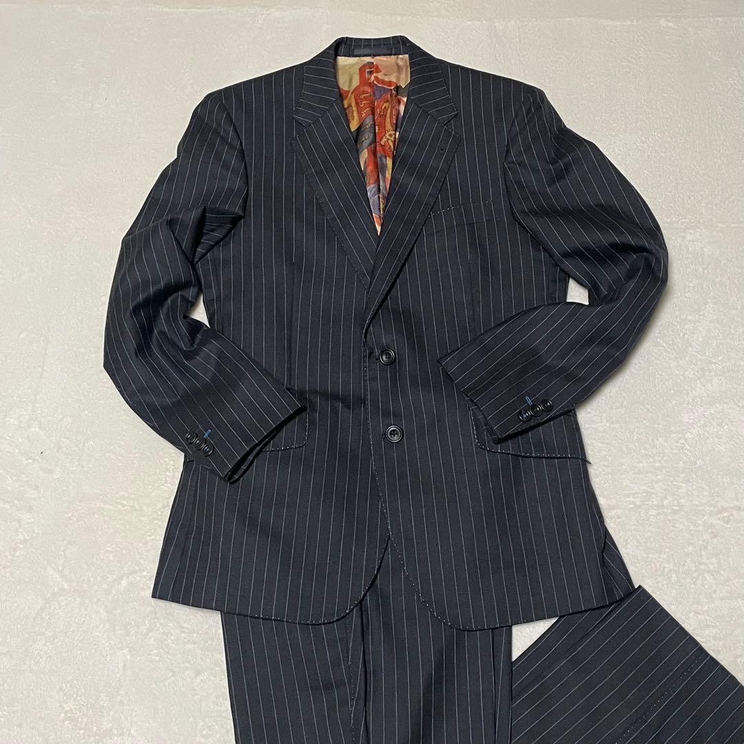 Paul Smith ポールスミス裏地総柄　国旗 ストライプ スーツ