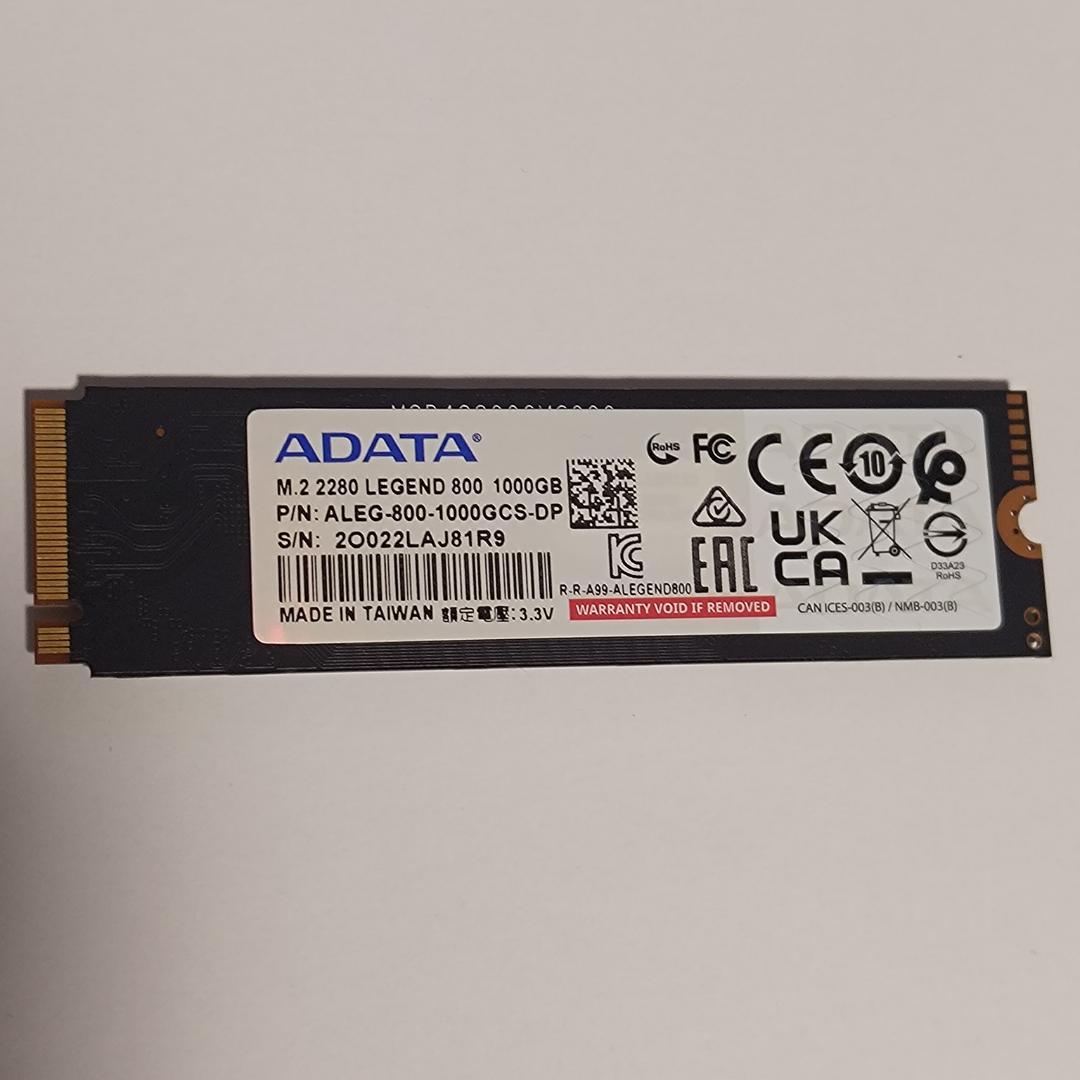 内蔵型SSD ADATA LEGEND 800 1TB 1000GB M.2 NVME SSD