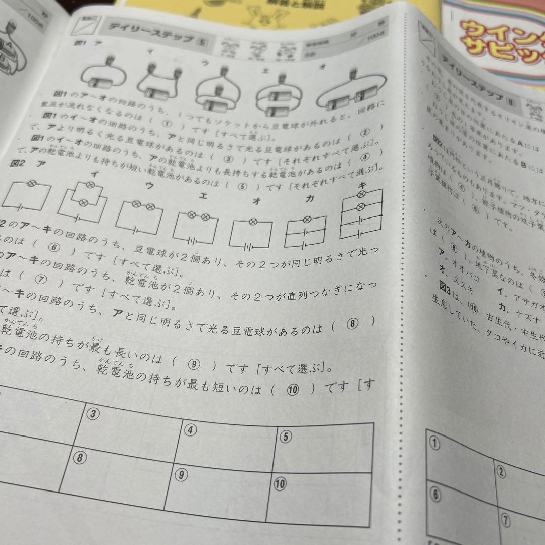 ⑳な　サピックス　SAPIX 　4年　理科　冬期講習　ウィンターサピックス