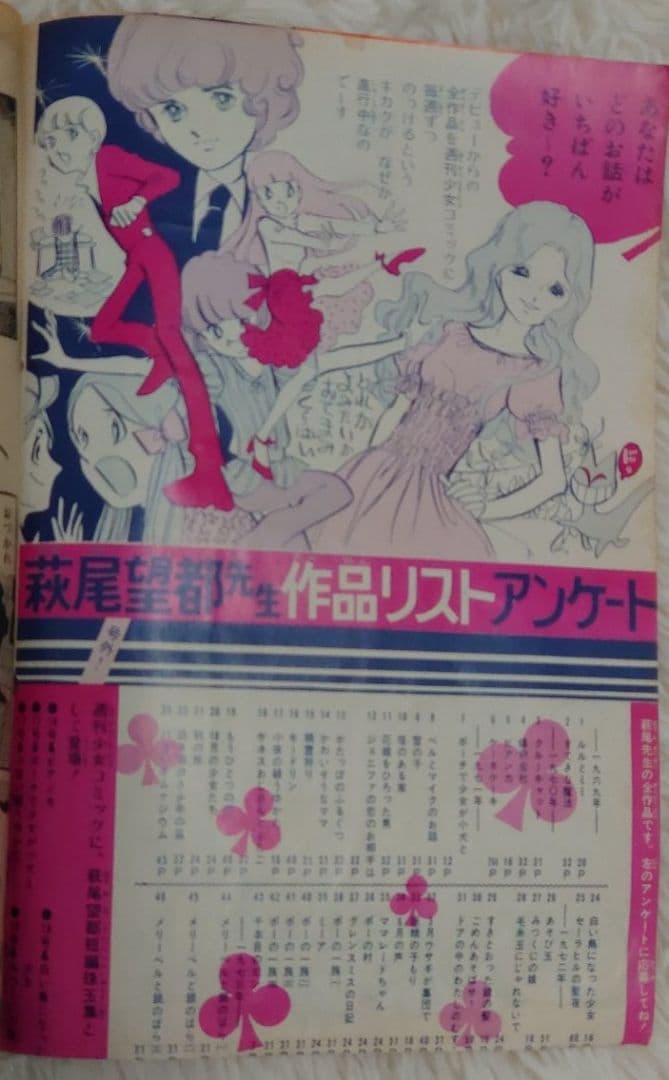 萩尾望都　雑誌切り抜き　２１作品　すべて当時物