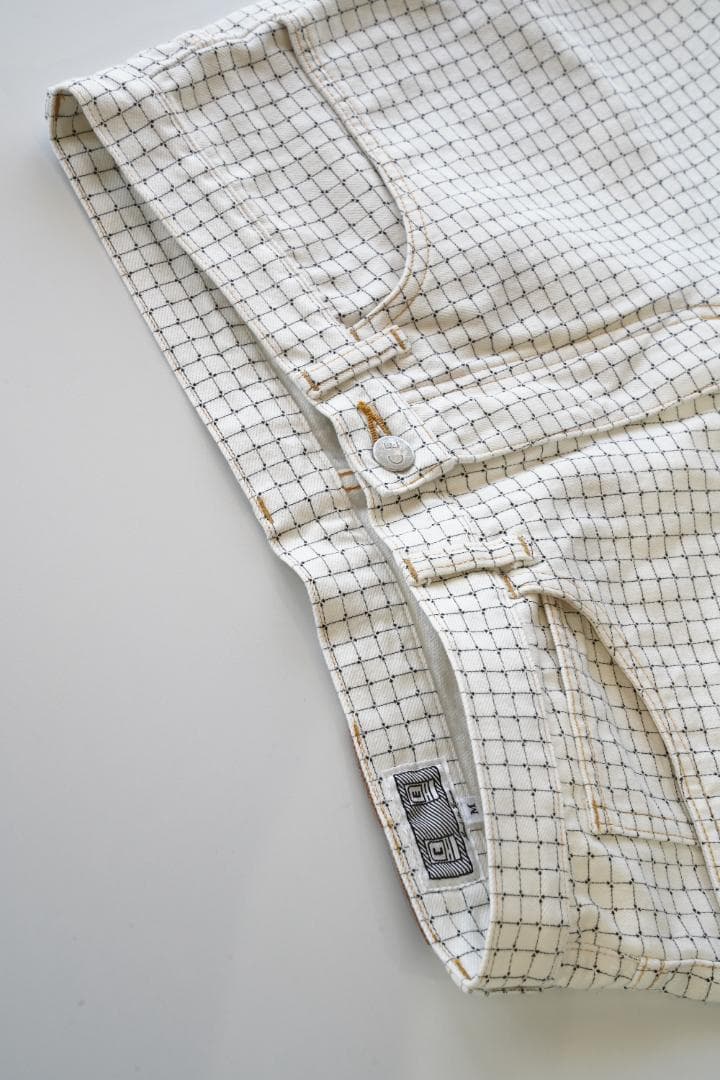 C.E 24SS WHITE GRID CHECK PANTS 白 M 未使用