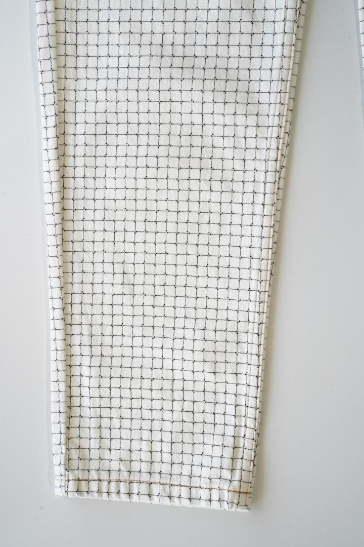 C.E 24SS WHITE GRID CHECK PANTS 白 M 未使用