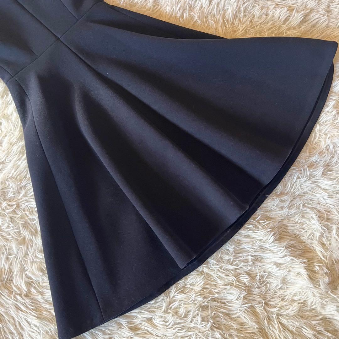 美品✨ ヨーコチャン パール Aライン ワンピース ドレス ネイビー 38